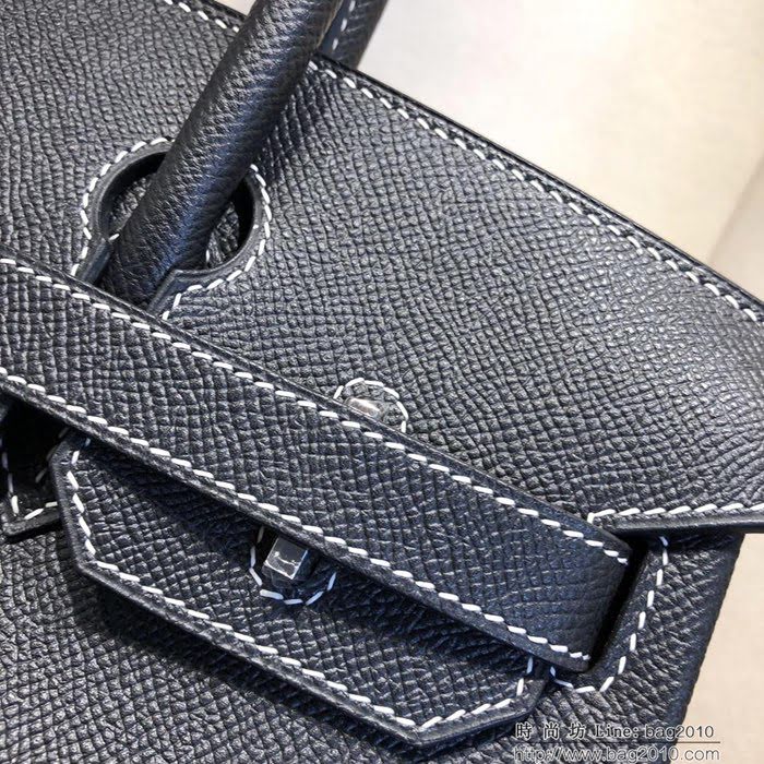 HERMES愛馬仕 鉑金包 Birkin 30cm Epsom R2 Blue Agate 瑪瑙藍 金扣 頂級工藝 全手工 蠟線縫製 時尚手提包  Ama1216